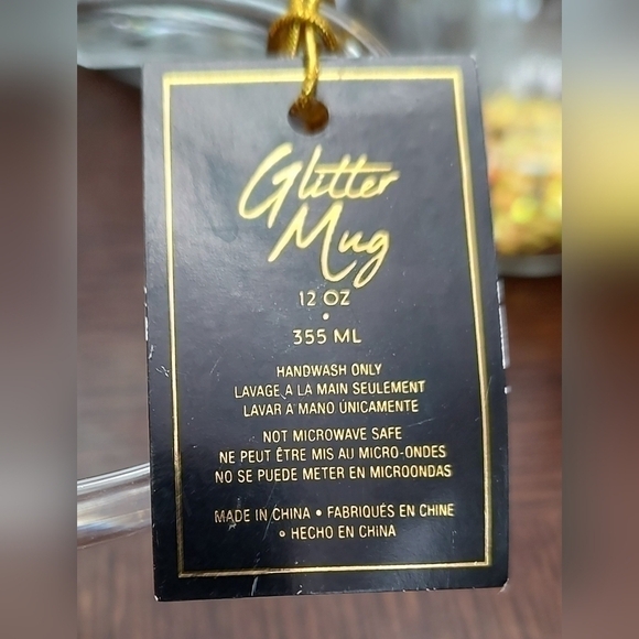 Double Walled (Insulated) Gold & Silver Glittery 12Oz Glass Coffee Mugs Set of 6 - Picture 10 of 12